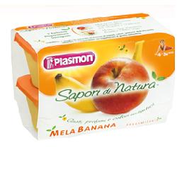 PLASMON SAPORI DI NATURA OMOGENEIZZATO MELA E BANANA 100 G X4 PEZZI