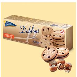 PIACERI MEDITERRANEI DOBLONI CON CREMA NOCCIOLA 120 GRAMMI