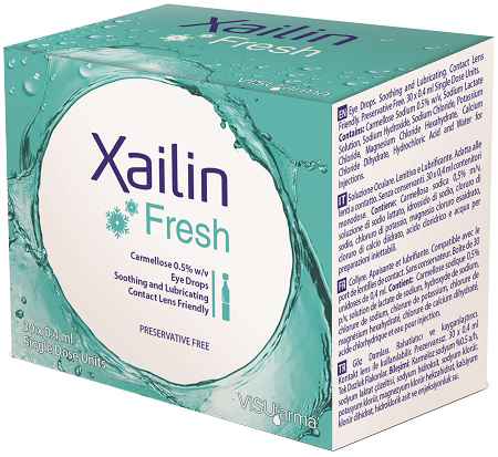 XAILIN FRESH GOCCE OCULARI CARBOSSIMETILCELLULOSA 0,5% 30 FLACONCINI MONODOSE 0,4 ML