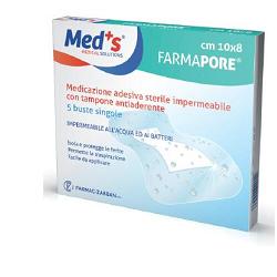 MEDS PORE MEDICAZIONE IN POLIURETANO ADESIVA IMPERMEABILE 10X8CM 5 PEZZI