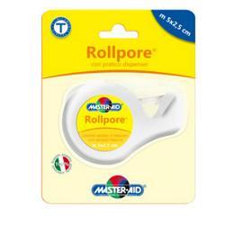CEROTTO IN ROCCHETTO MASTER-AID ROLLPORE TESSUTO NON TESSUTOCON DISPENSER 2,5CM X 5 M