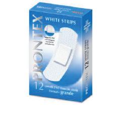 CEROTTO PRONTEX WHITE STRIPS IN TESSUTO NON TESSUTO BIANCO STERILE SCATOLA 12 CEROTTI GRANDI