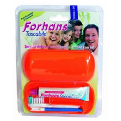 FORHANS TRAVEL KIT TASCABILE COMPOSTO DA SPAZZOLINO DA VIAGGIO + FORHANS SPECIAL PASTA DENTIFRICIA TUBETTO 12,5 ML