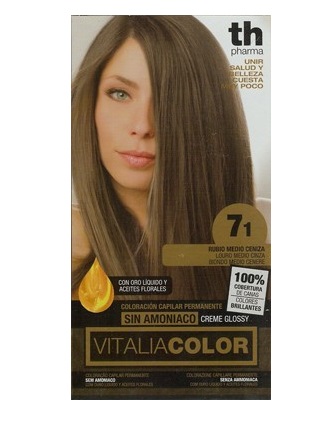 TH PHARMA VITALIA COLOR COLORACION CAPILAR SIN AMONIACO 7.1RUBIO MEDIO CENIZA