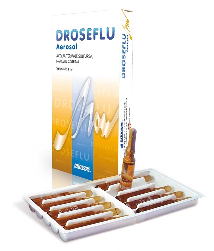 DROSEFLU FIALE AEROSOL ACQUA TERMALE SULFUREA 10 FIALE DA 2ML