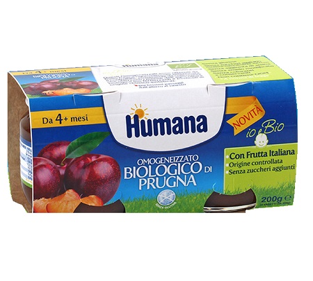 HUMANA OMOGENEIZZATO PRUGNA BIO 2 VASETTI 100 G