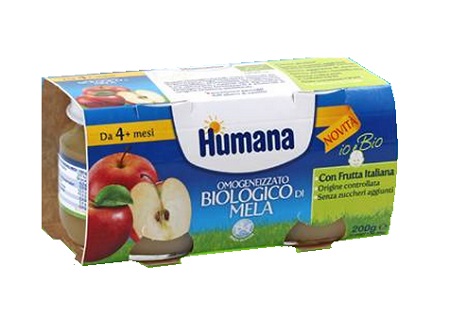 HUMANA OMOGENEIZZATO MELA BIO 2 VASETTI 100G