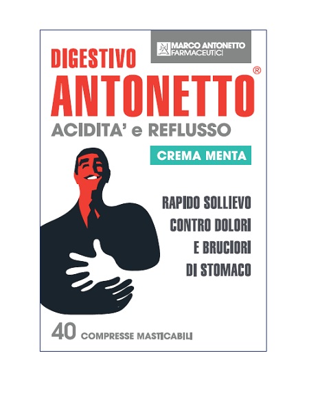 DIGESTIVO ANTONETTO ACIDITA’ E REFLUSSO CREMA ALLA MENTA 40COMPRESSE MASTICABILI