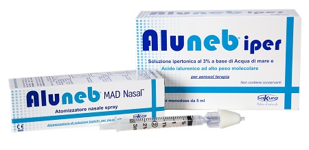 ALUNEB KIT SOLUZIONE IPERTONICA 3% 20 FLACONCINI + MAD NASALATOMIZZATORE