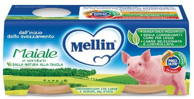 MELLIN OMOGENEIZZATO MAIALE CON VERDURE 2 PEZZI X 80 G