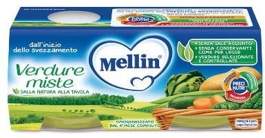 MELLIN OMOGENEIZZATO VERDURE MISTE 2 X 80 G