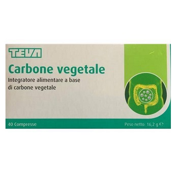 CARBONE VEGETALE TEVA 40 COMPRESSE 16,2 G