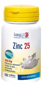 LONGLIFE ZINC 25 MG 100 COMPRESSE