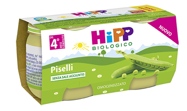 HIPP BIO OMOGENEIZZATO PISELLI 2X80 G