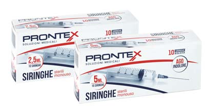 SIRINGA PRONTEX 5 ML AGO IND 10 PEZZI