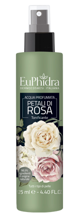 EUPHIDRA ACQUA PROFUMATA ROSA IN FLACONE CON ETICHETTA POMPASPRAY