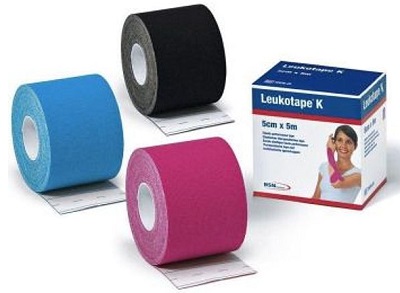 BENDA ADESIVA LEUKOTAPE K PER TAPING FISIOTERAPICO LARGHEZZA5 CM LUNGHEZZA 5 M COLORE ROSA IN ROTOLO