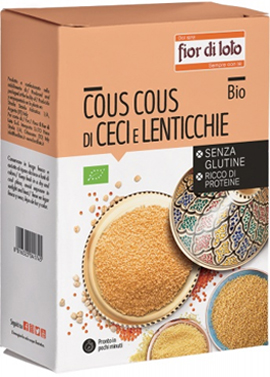 COUS COUS DI CECI E LENTICCHIE ROSSE BIO 500 G