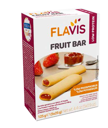 FLAVIS FRUIT BAR BARRETTA APROTEICA CON RIPIENO DI FRAGOLA 5PEZZI DA 25 G