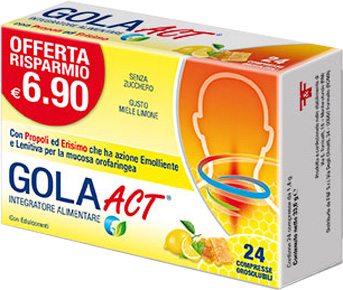 GOLA ACT MIELE LIMONE 24 COMPRESSE SOLUBILI 33,6 G