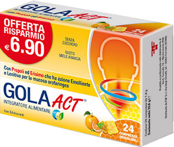 GOLA ACT MIELE ARANCIA 24 COMPRESSE SOLUBILI 33,6 G