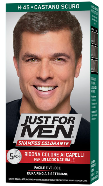 JUST FOR MEN SHAMPOO COLORANTE H45 CASTANO SCURO ATTIVATORECHIARO 38,5 ML + BASE COLORE 27,5 ML