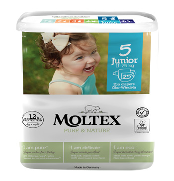 PANNOLINI MOLTEX PURE & NATURE JUNIOR 11-25 KG TAGLIA 5 25 PEZZI