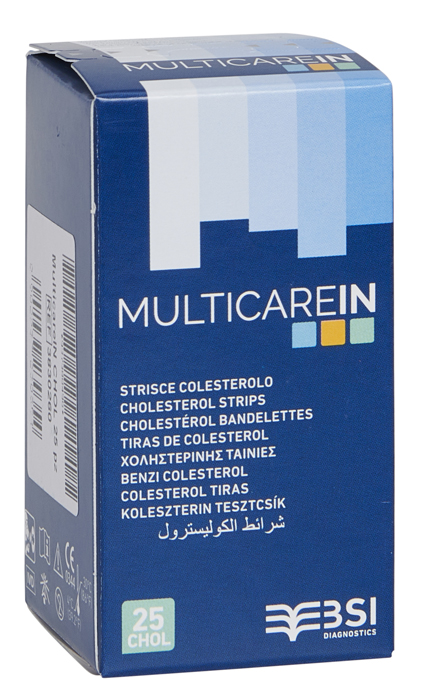 TEST COLESTEROLEMIA MULTICARE IN COLESTEROLO IN STRISCE CONASPIRAZIONE CAPILLARE 25 PEZZI