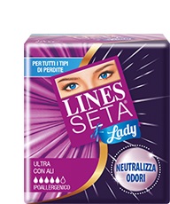 ASSORBENTE LINES SETA ULTRA LADY CON ALI 14 PEZZI