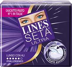 ASSORBENTE LINES SETA ULTRA LUNGO CON ALI 11 PEZZI