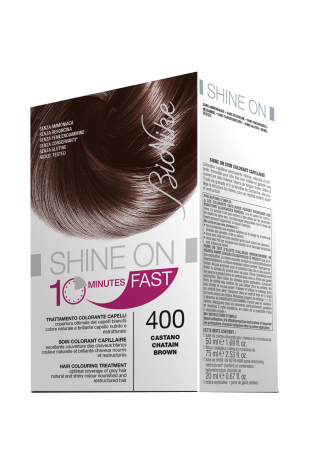 BIONIKE SHINE ON FAST TRATTAMENTO COLORANTE CAPELLI CASTANO400 60 ML + TUBO 60 ML