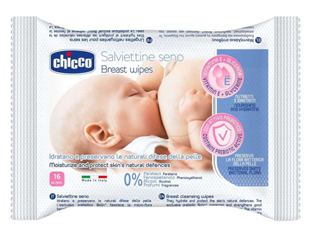 CHICCO SALVIETTE DETERGENTI PER IL SENO 16 PEZZI