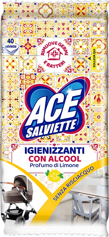 ACE SALVIETTE IGIENIZZANTI SGRASSANTI 40 PEZZI