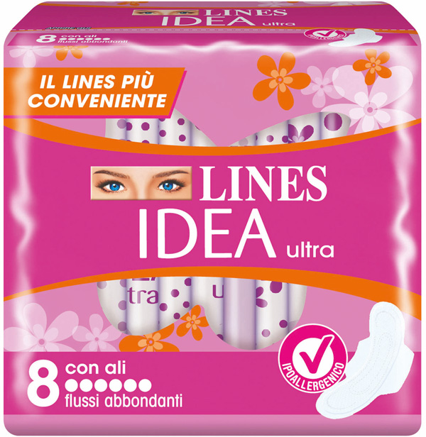 IDEA ULTRA ASSORBENTE FLUSSI ABBONDANTI CON ALI 8 PEZZI