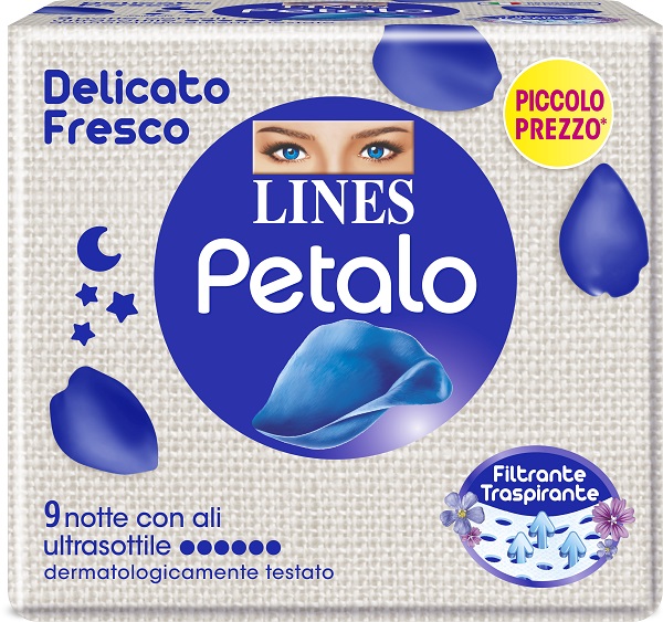 LINES PETALO BLU ASSORBENTE NOTTE 9 PEZZI