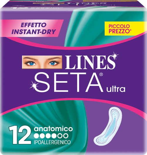 LINES SETA ULTRA ASSORBENTI ANATOMICI 12 PEZZI