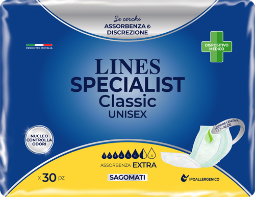 PANNOLONE LINES SPECIALIST CLASSIC SAGOMATO EXTRA 30 PEZZI