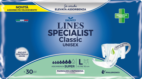 PANNOLONE MUTANDINA LINES SPECIALIST CLASSIC SUPER ULTRA MG30 PEZZI