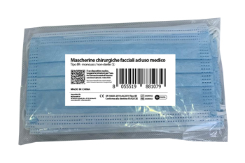 MASCHERINA CHIRURGICA TIPO IIR 3 STRATI 10 PEZZI