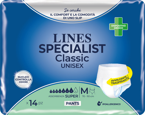 PANNOLONE A MUTANDA LINES SPECIALIST CLASSIC PANTS SUPER M 14 PEZZI