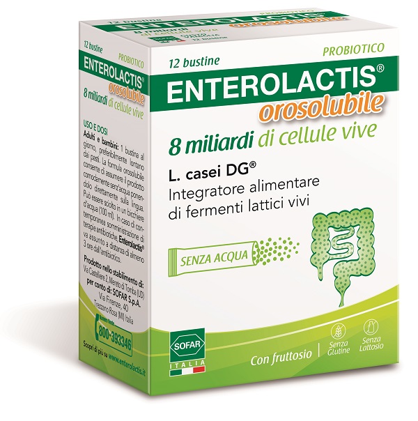 ENTEROLACTIS OROSOLUBILE 8 MILIARDI DI CELLULE VIVE 12 BUSTINE