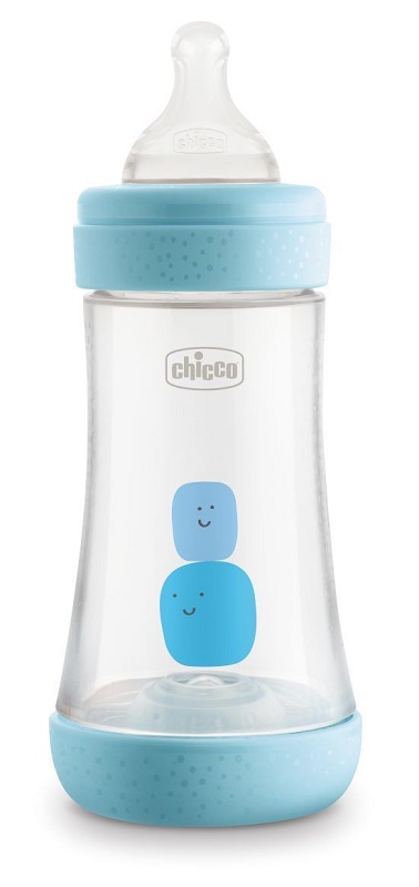 CHICCO BIBERON PERFECT 5 BOY 240 ML IN SILICONE 2 FORI