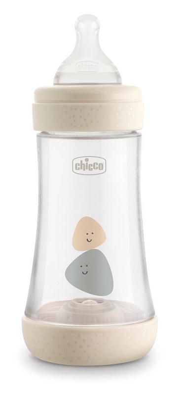 CHICCO BIBERON PERFECT 5 UNISEX 240 ML IN SILICONE 2 FORI