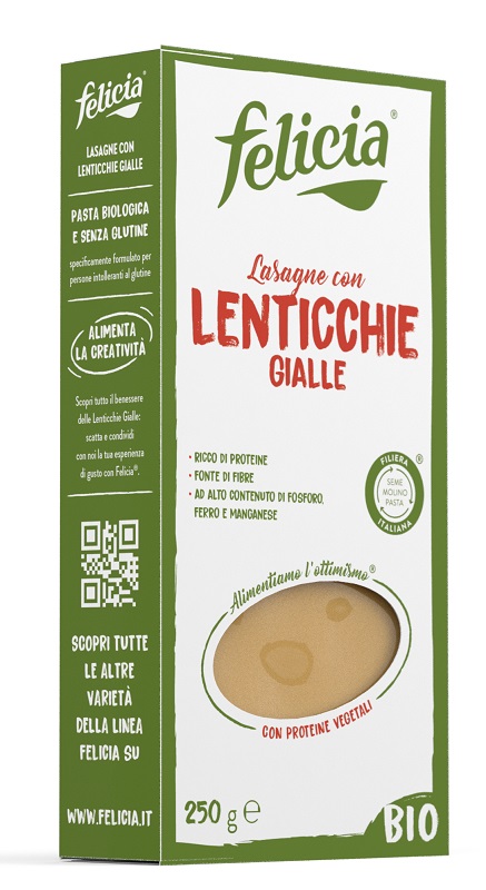 FELICIA BIO LASAGNE LENTICCHIE GIALLE CON RISO INTEGRALE 250G