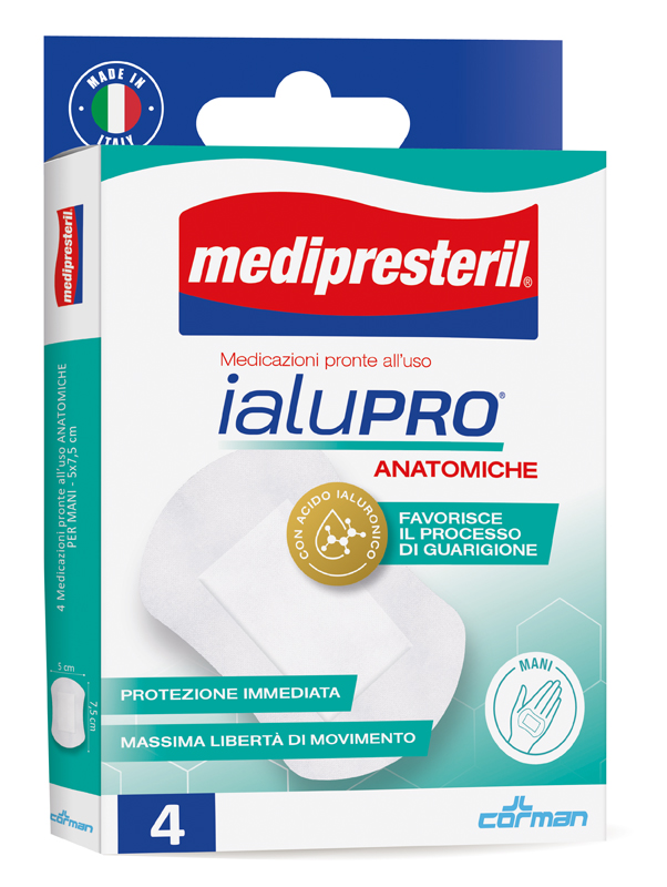 MEDIPRESTERIL IALUPRO MANI 5X7,5 CM 4 PEZZI