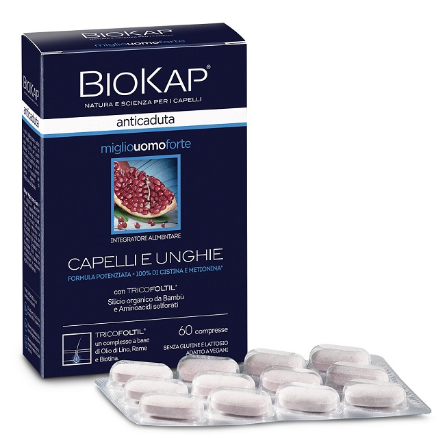 BIOKAP ANTICADUTA MIGLIO UOMO FORTE CON TRICOFOLTIL 60 COMPRESSE