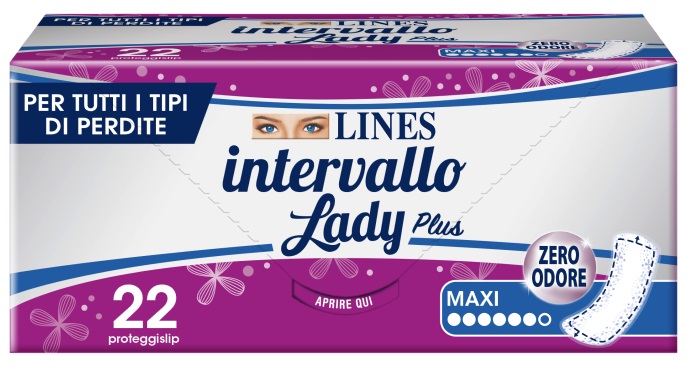 PROTEGGISLIP LINES INTERVALLO LADY PLUS MAXI 22 PEZZI