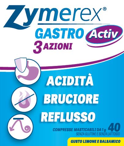 ZYMEREX GASTRO ACTIV 3 AZIONI 40 COMPRESSE MASTICABILI