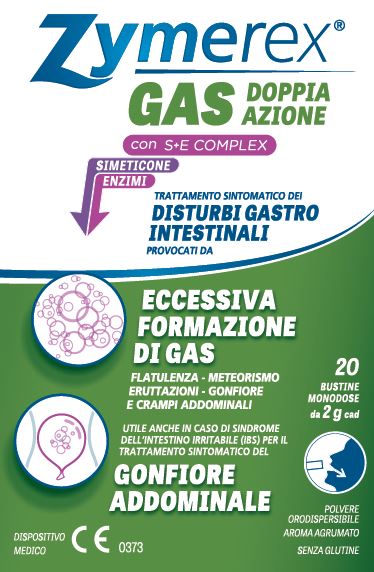 ZYMEREX GONFIORE GAS DOPPIA AZIONE CON S+E COMPLEX 20 BUSTINE MONODOSE DA 2 G