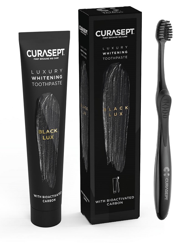 CURASEPT BLACK LUXURY WHITENING DENTIFRICIO 75 ML + SPAZZOLINO